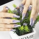 thumbnail image 2 of 24 uñas postizas francesas con diseño degradado morado de ataúd mediano con pestañas adhesivas y limas de bailarina., 2 of 7