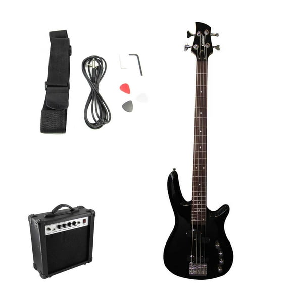 Bajo Eléctrico Fiddler Negro + Amplificador 20W