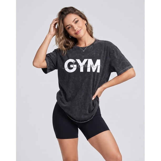 Polera Mujer Oversize Gym Time Retro Aesthetic Soft - A366