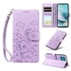 thumbnail image 1 of Funda Cartera para Motorola Moto G57/G57 Power Perro Cachorro Grabado con Tarjetas Soporte Correa Morado, 1 of 6