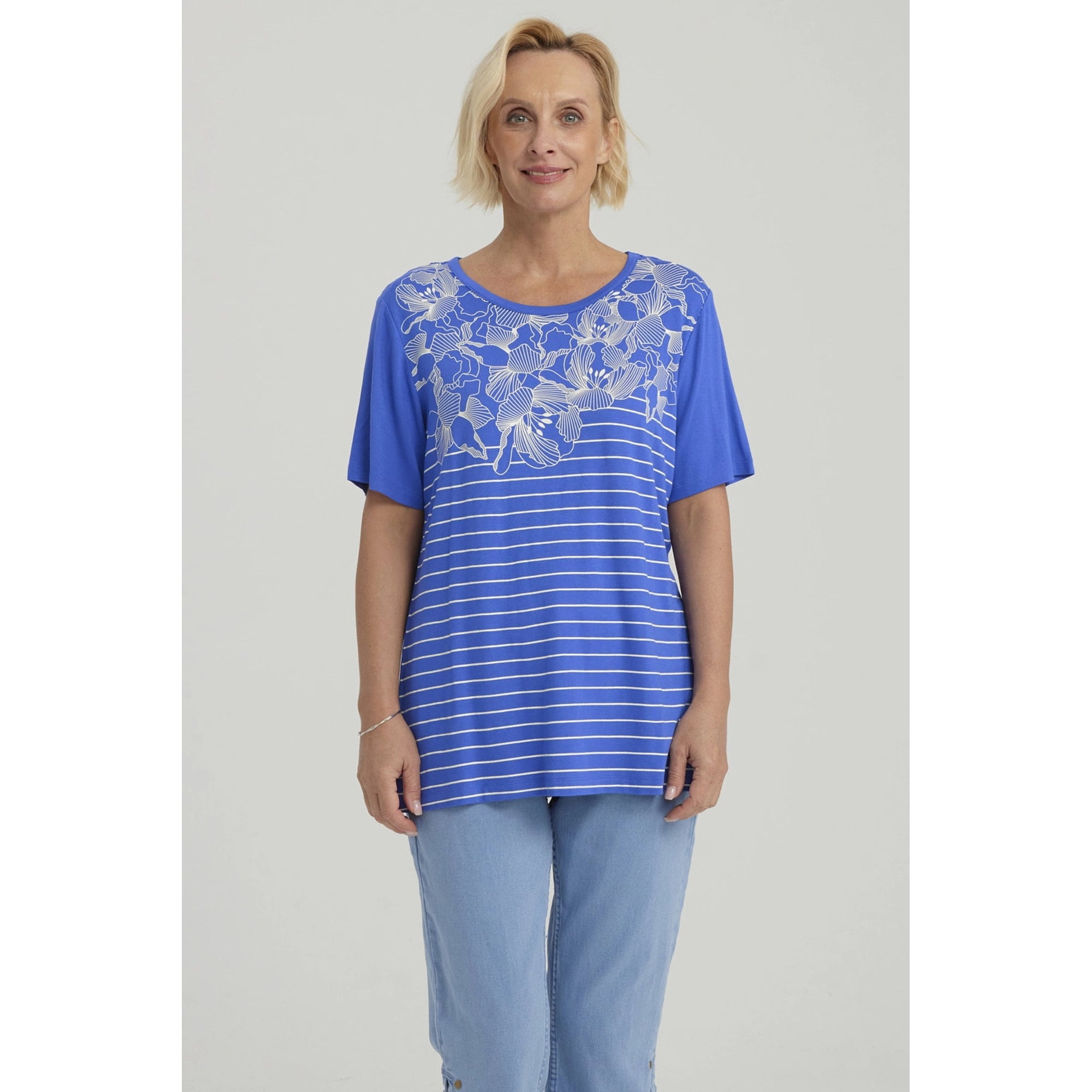 Fashionspark - Polera Mujer Estampada Azulino