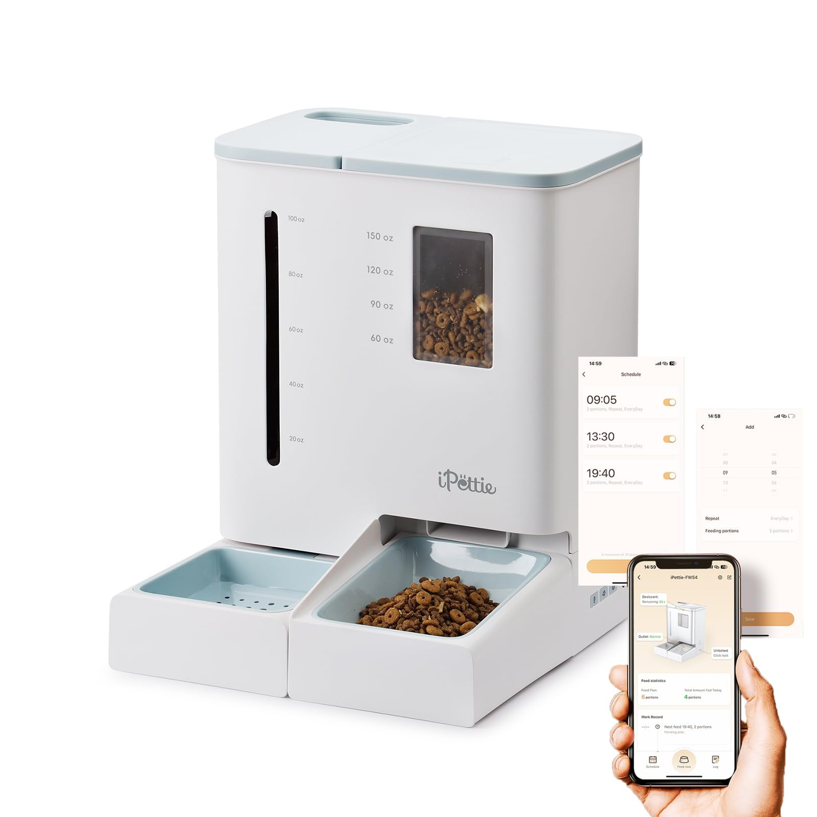 Set De Alimentador Y Bebedero Automático Ipettie Fw54 5g Wifi