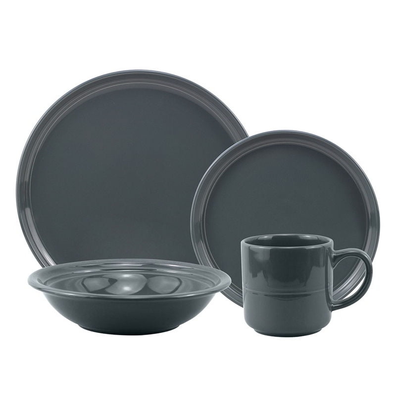 Mainstays - Juego De Loza 16 Piezas Gris