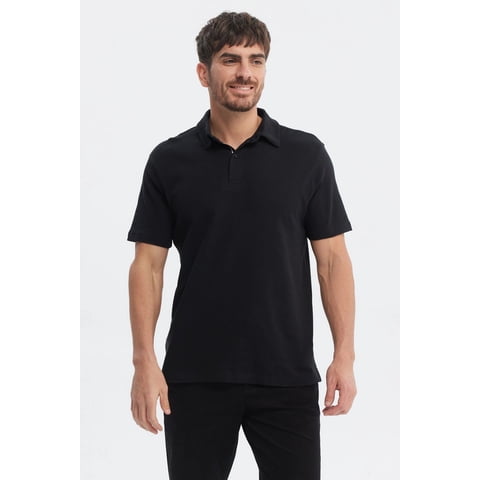 Fashionspark - Polera Hombre Polo Lisa Negro