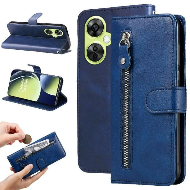 Funda con Cremallera para OnePlus Nord N30, Carcasa Cartera de Cuero PU con Soporte y Tarjetero