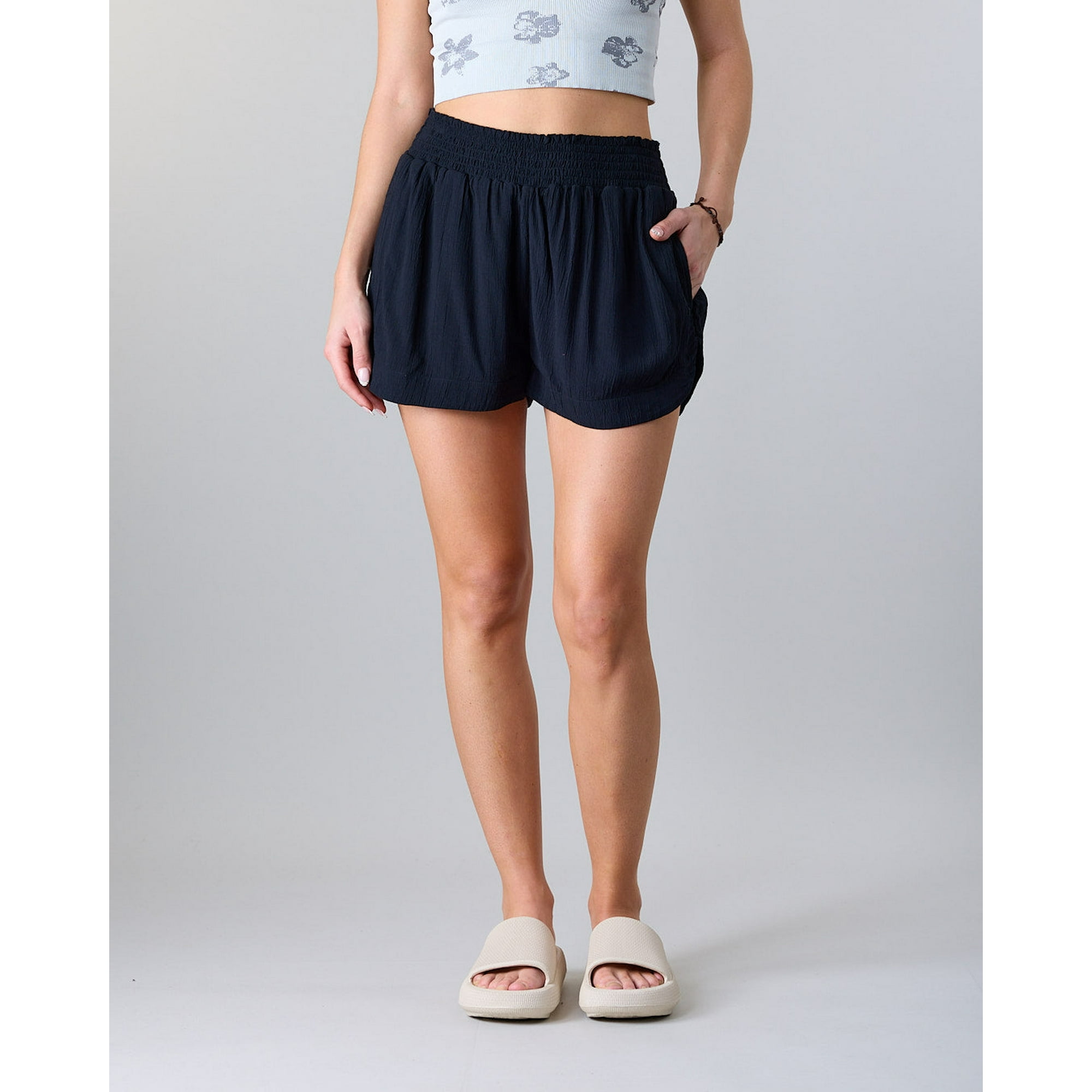 Short Mujer Crep Tela Plana Xs3730 Polemic