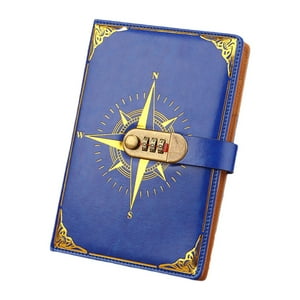 Genérico - Diario Con Candado, Cuaderno A5 Con Candado Con Contraseña, Diario Para Niños, Niñas, Adolescentes, Regalo, Azul Oscuro
