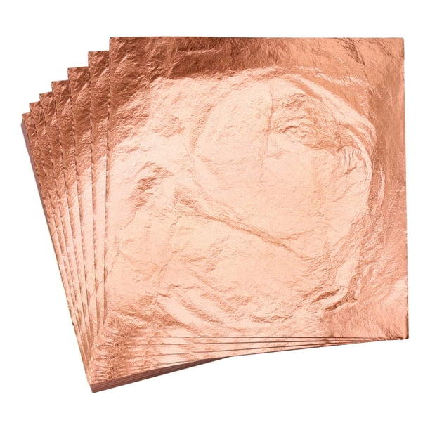 100 Sheets 5.5x5.5 Inch Imitation Rose Silver Gold Leaf Sheets Gold Foils Sheets For Paint Resin Arts Crafting Decoration