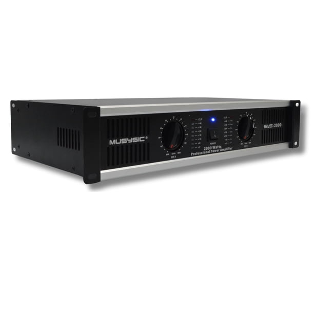 Amplificador de potencia MUSYSIC SYS-2000 de 2 canales y 2000 W con tecnología ATR