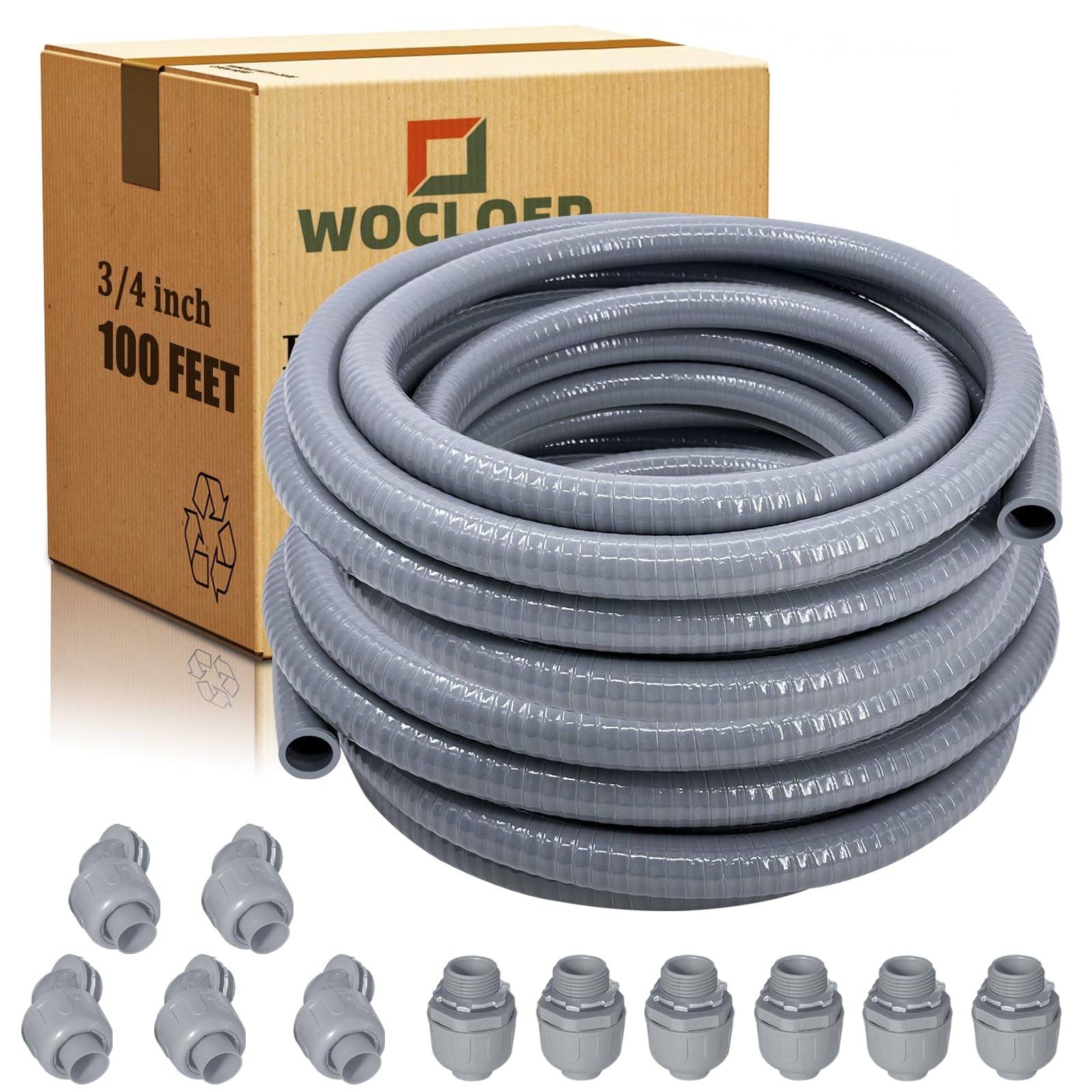 Kit De Conductos Herméticos Wocloer De 3/4 Pulgadas Y 100 Pies Con Accesorios