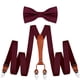 thumbnail image 1 of Set de tirantes y pajarita GUSLESON Elastic Burgundy para hombre, 1 of 6