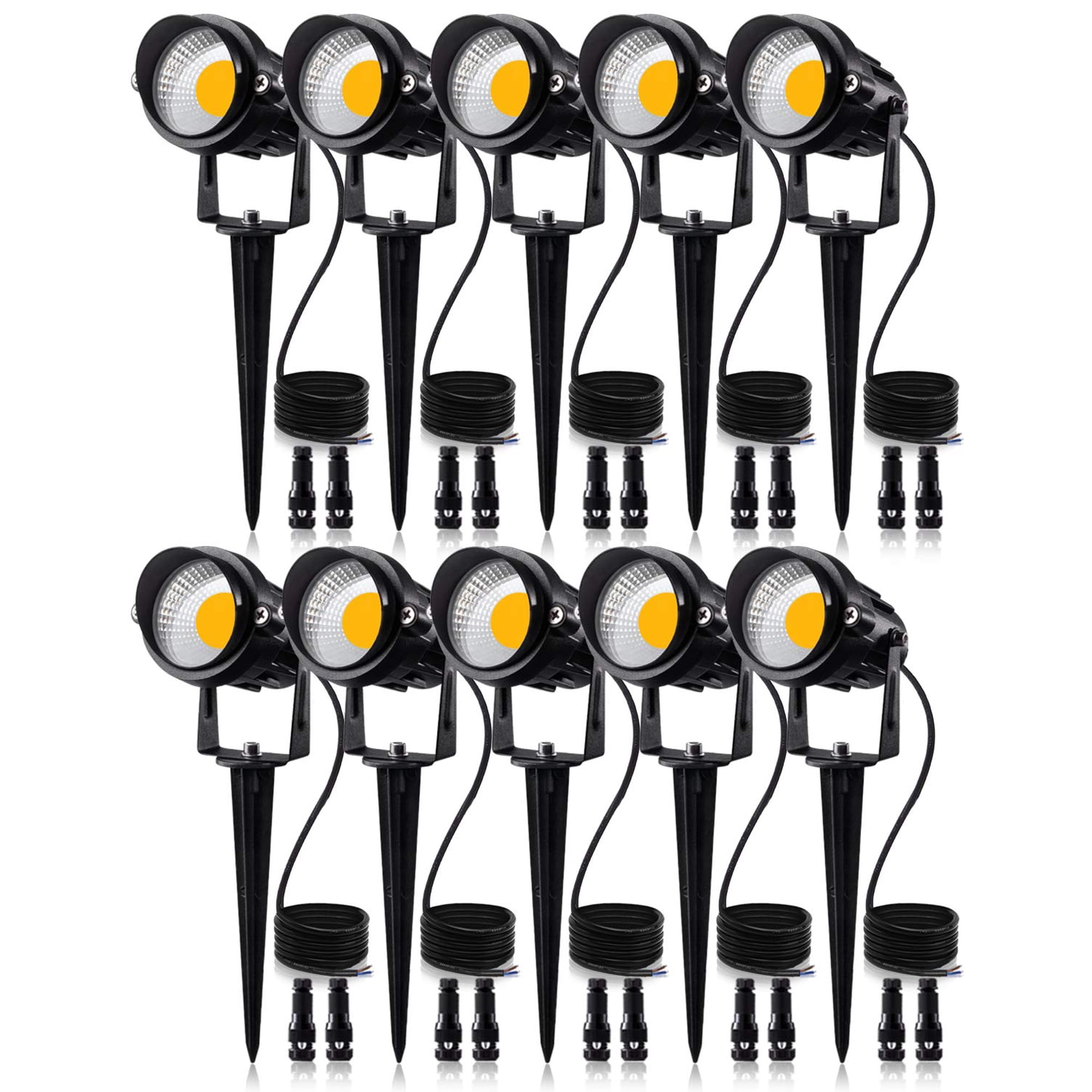 Paquete De 10 Luces Led Para Paisaje Sunvie, 12 W, Bajo Voltaje