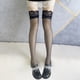 thumbnail image 4 of Medias de seda hasta el muslo para mujer, calcetines de silicona con encaje y lazo de satén., 4 of 5
