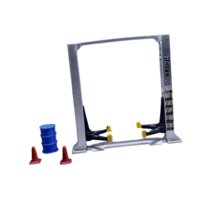 Bothyi - 1/64 Diorama Garaje Herramientas Elevador Pórtico Tambor De Aceite Exhibición Escena Modelo Miniatura Ascensor Argent