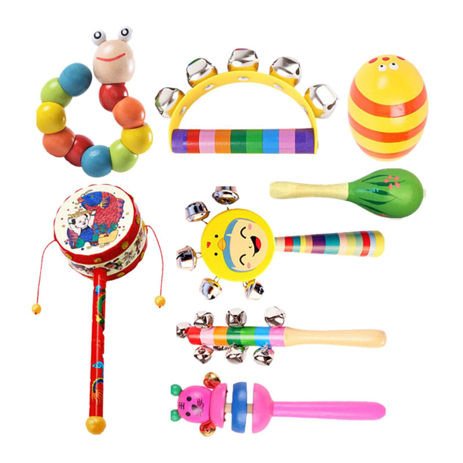 Bothyi - Juego De Sonajero De Madera Para Bebé De 8 Uds., Juego De Instrumentos Musicales Para Niños Y Niñas