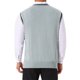 thumbnail image 3 of INSPIRE CHIC Chaleco de Punto Sin Mangas con Cuello en V de Color Sólido para Hombre M Gris Claro, 3 of 5