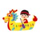 thumbnail image 3 of Ni?os Handcraft Dragon Boat 3D DIY Fieltro Artesanal Para El Hogar Ni?os Decoración Ni?o, 3 of 5