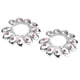 thumbnail image 3 of 1 par clip ajustable de cristal de acero inoxidable floral en anillo mamilo rosa, 3 of 5