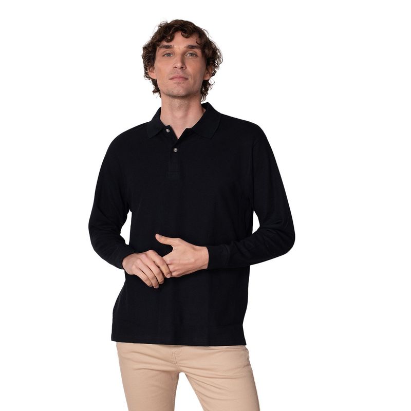Indusbord - Polera Hombre Piqué Premium Textura Suave M/Larga Uv+Pro