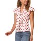 thumbnail image 4 of INSPIRE CHIC Blusa de Mujer para Regreso a Clases Lunares Lazo Cuello Volantes Manga Corta para Trabajar XL Blanco Rojo, 4 of 6