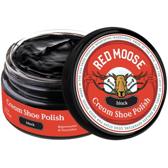 Esmalte en crema para zapatos RED MOOSE Premium Black, 45 ml, fabricado en EE. UU.