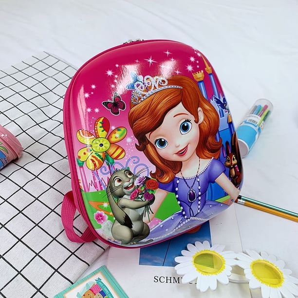Disney Cartoon Spiderman Boys Children's Backpack Sofia School Bag Cute Kitty Girl Baby Backpack Cartoon Egg Shell Bags