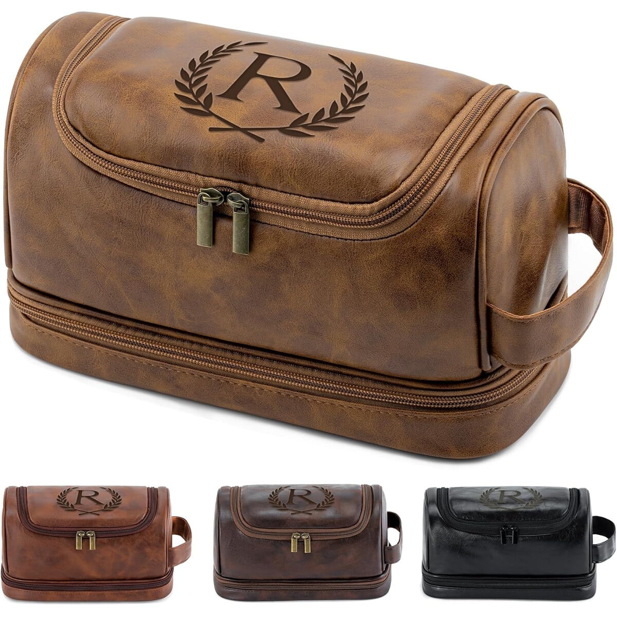 Neceser Hombre Aganmi Cuero Pu Inicial Personalizada