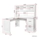 thumbnail image 2 of Home Office Computer Desk with Hutch, Antiqued White finish, 2 of 3