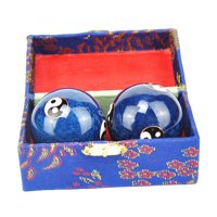 Magideal - Bolas De Con Caja De Almacenamiento Fortalecimiento De La Muñeca De La Mano Fitness Duradero Ación Compacta Bolas De Baoding Pa Personas , Tai Chi Azul