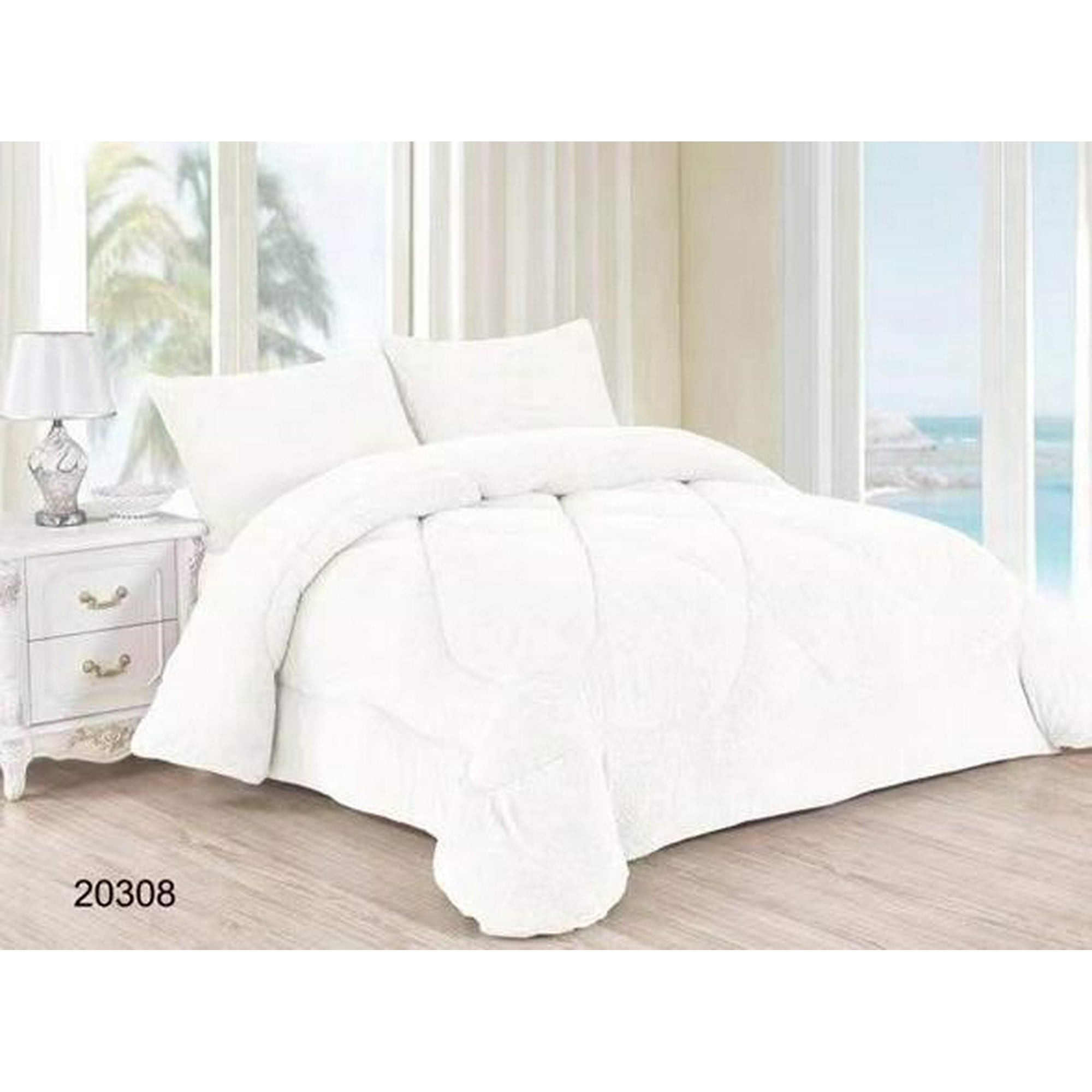 Aladdins Shop - Cobertor De Invierno De Plush Y Chiporro 2 Plazas Blanco Invierno