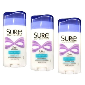 Desodorante Corporal Sure Invisible Solid, Sin Perfume, 75 Ml (Paquete De 3)