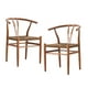 thumbnail image 1 of Set x2 Sillas de Comedor Wishbone Relan Makati Acero y Ratán, 1 of 8