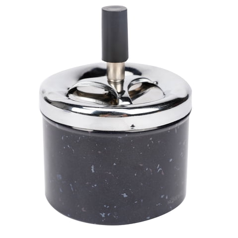 Homewell - Cenicero De Metal Gris Plomo 9X7Cm