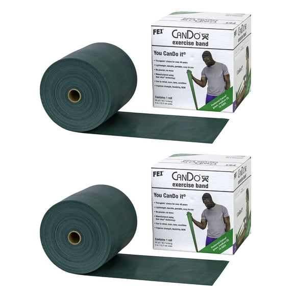 Banda de ejercicio CanDo Twin-Pak Green de 100 yardas