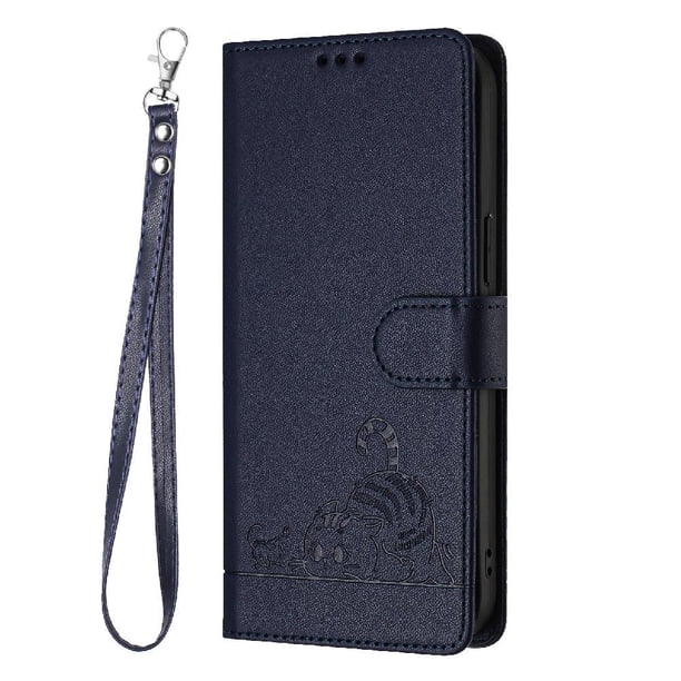 Funda tipo cartera FOXDOCK para TCL 30 XE 5G con soporte, ranuras, RFID, diseño de gato