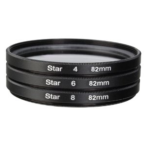 Bothyi - Filtro De Lente De Cámara De 3 Piezas Con Bolsa 4 6 8 Puntos Delgado 82 Mm