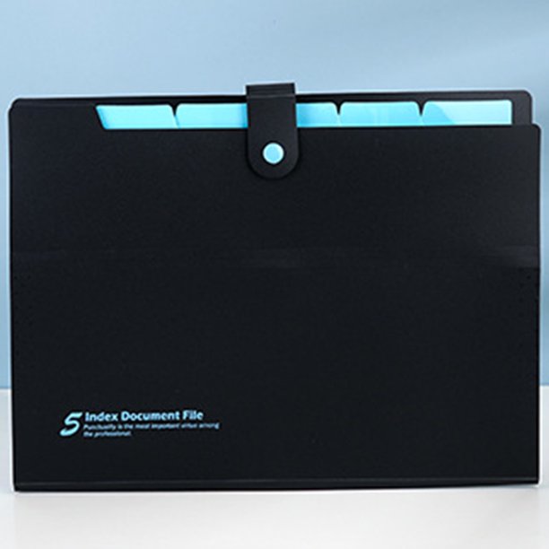 Organize Your Life with our 7-Layer Minimalist Expanding File Folder - Large Capacity, Letter Size, Black