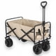 thumbnail image 1 of Carro Plegable PWRFitness Beige con Ruedas Gruesas para Playa, Camping y Picnic, 1 of 3