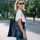 thumbnail image 5 of Vinícius Júnior Bolso de tela con estampado de lienzo para mujer, bolsa de compras reutilizable y estética, con cremallera interior, regalo para mujer, 35 × 40 cm., 5 of 6