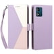 thumbnail image 3 of Cartera de PU Tricolor para Motorola Moto E13 con Ranuras y Soporte, Morado, 3 of 6