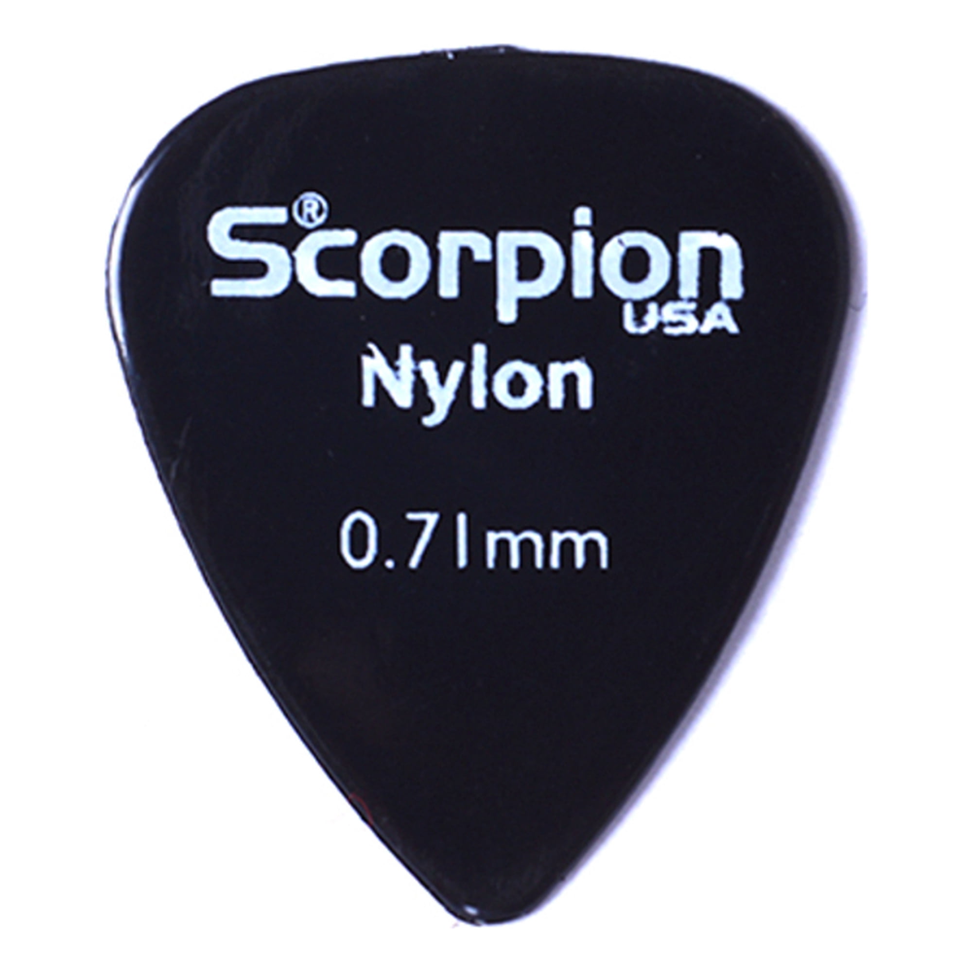 Scorpion - Caja De 100 Uñetas 0.71mm Nylon Negras Scorpión Nybb-071