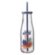 thumbnail image 1 of Botella Vidrio Con Bombilla 420ML Azul, 1 of 2
