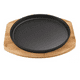 thumbnail image 2 of Plato de hierro fundido de 23 cm con base de madera, 2 of 3