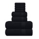 thumbnail image 1 of Juego de toallas GLAMBURG Ultra Soft de 8 piezas, 100% algodón, negro, 1 of 7