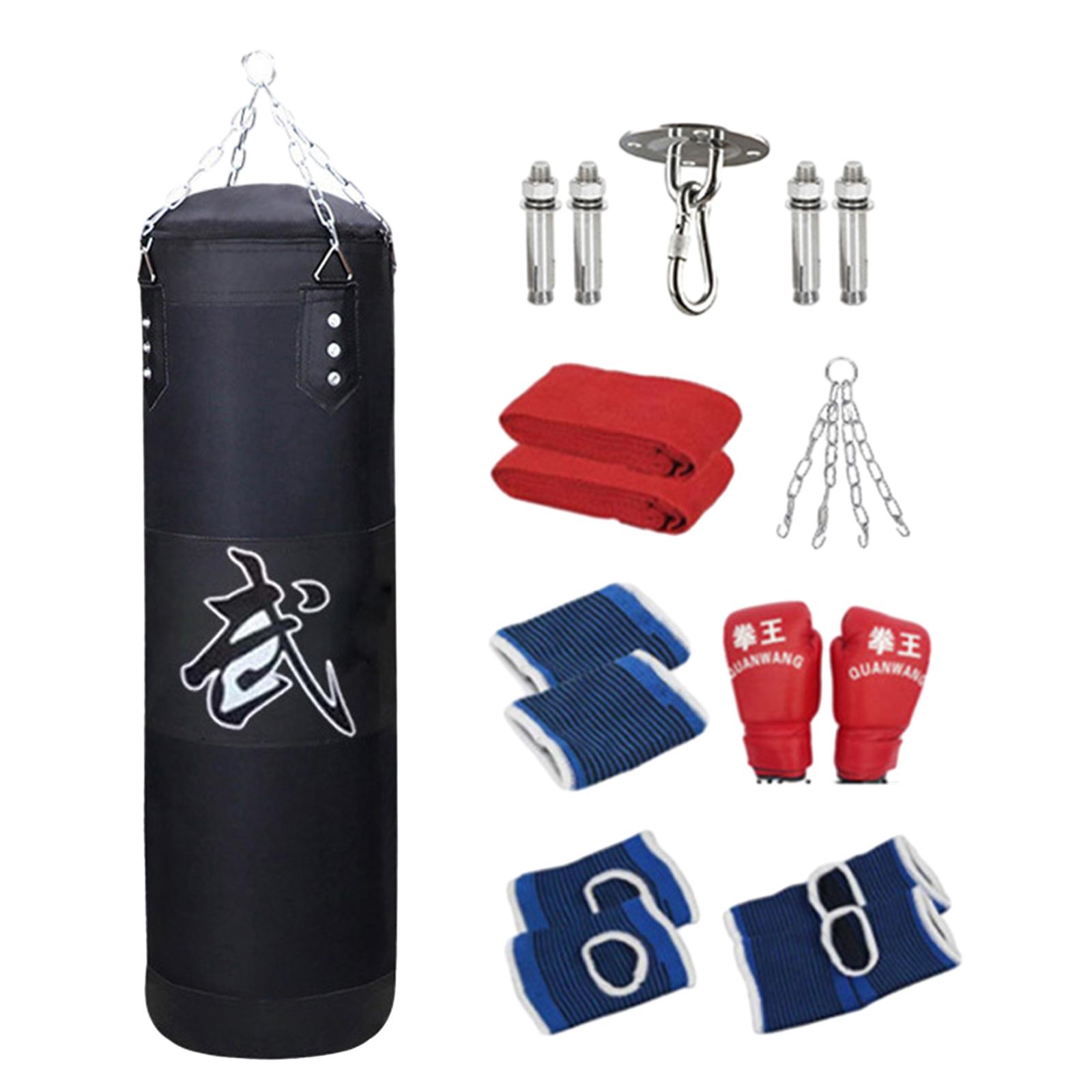 Magideal - Saco De Boxeo Sin Relleno, Entrenamiento Físico Con Guantes, Saco De Boxeo De Pu, Saco De Arena Para Niños, Gimnasio En Casa, Kickboxing, Culturismo Negro 120Cm