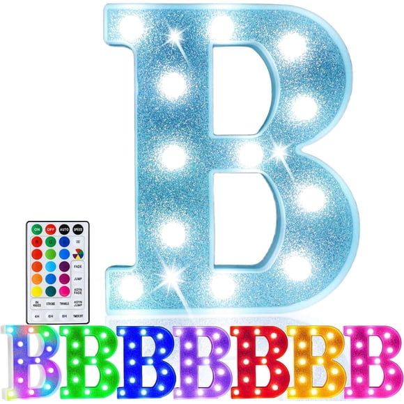 Letrero Led Letra B Rgb Brillante Con Control Remoto