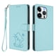 thumbnail image 1 of Funda Billetera con Relieve de Gato para iPhone 15 Pro, Verde Claro, 1 of 6