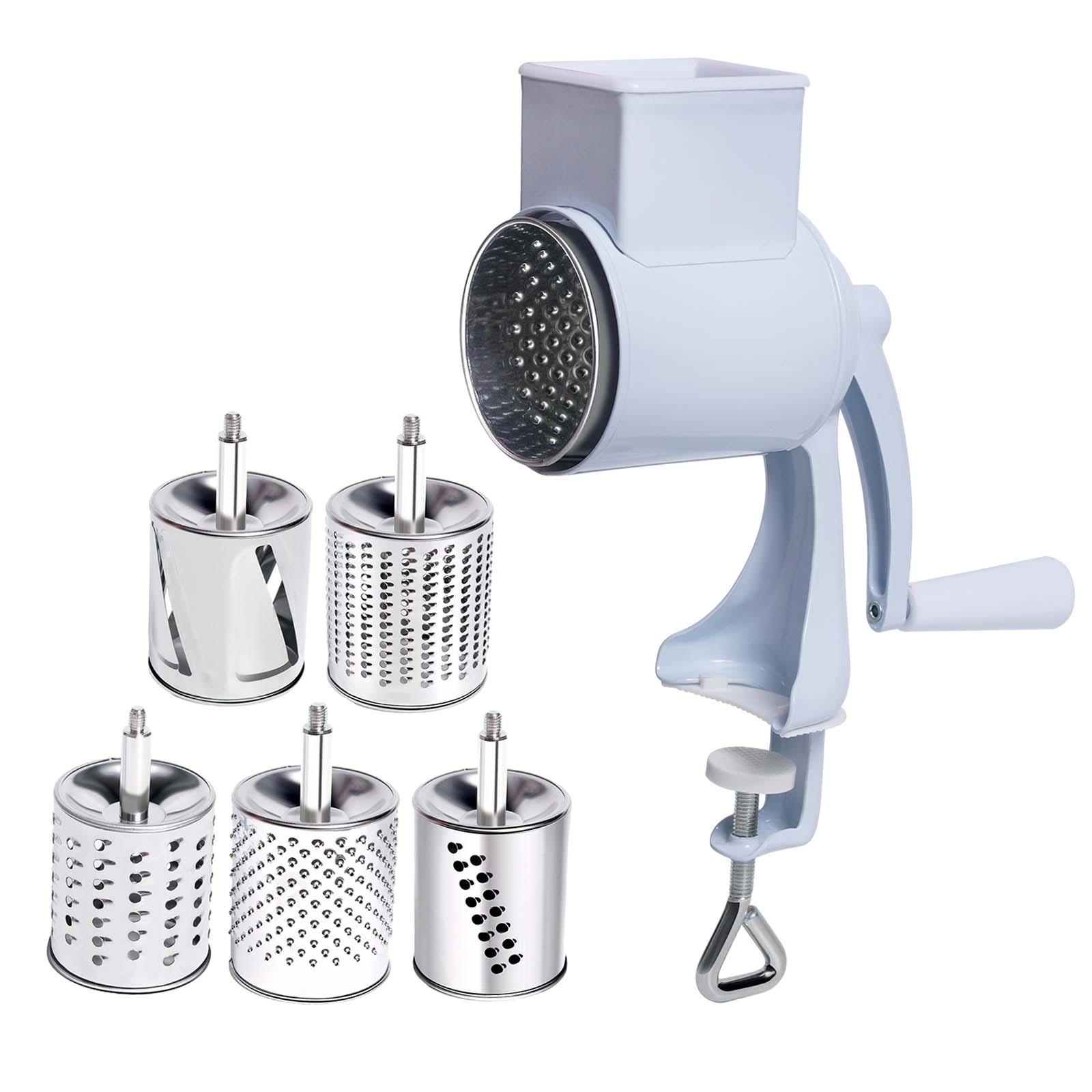 Bothyi - Trituradora De Queso Rotativa Molino De Maíz Casero Con Abrazadera De Mesa Para Nueces, Nueces, Especias, Blanco, 5 Hojas