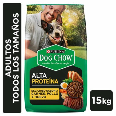 Alimento Seco Perro Adulto Todos Los Tamaños Sabor Carne, Pollo Y Huevos Bolsa 15 Kg Dog Chow