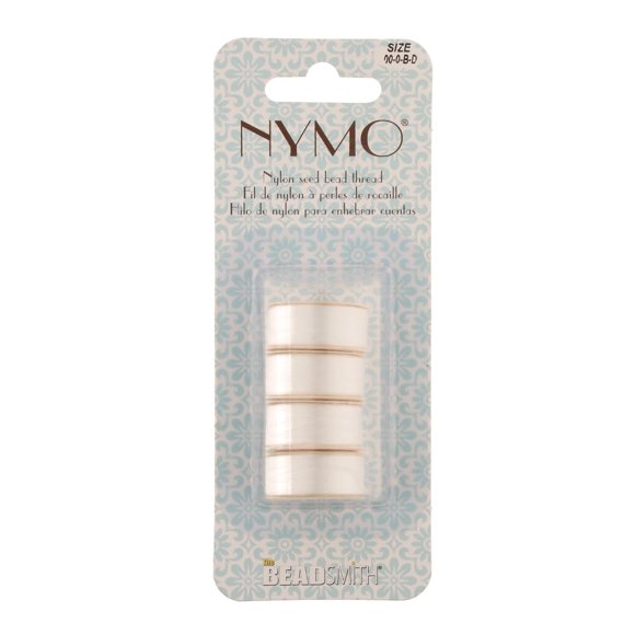Hilo Nymo The Beadsmith Nylon Blanco Surtido 00, 0, B y D
